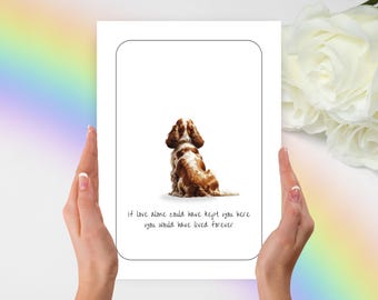 English Cocker Spaniel Sympathy Card, English Cocker Spaniel Condolence Card, Personalized Sympathy Card, Pet Condolence Card, Dog Lover