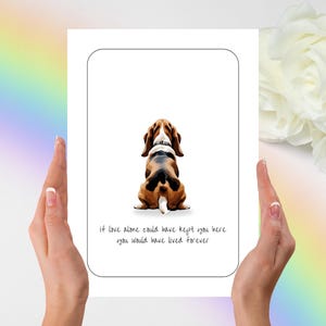 Carte de sympathie pour basset hound, carte de condoléances pour animal de compagnie, carte pliée, cadeau pour animal de compagnie, sympathie, cadeau de condoléances, carte de deuil, basset hound, cadeau chien, chien