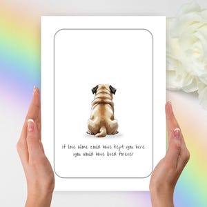 Carte de sympathie carlin, carte de condoléances carlin, cadeau personnalisé pour animal de compagnie, carte personnalisée pour chien carlin beige, carlin, cadeau carlin, cadeau pour amoureux de carlin, carte de sympathie