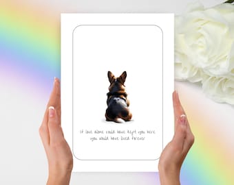 Black-and-Tan Corgi Sympathy Card, Black-Headed TriColor Corgi Card, Black Corgi Card, Black Corgi Sympathy Card, Black and Tan Corgi Card