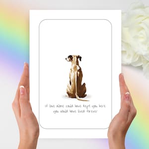 Whippet condoleancekaart, Whippet condoleancekaart, Personalzied Whippet Card, Pet Loss Card, condoleancecadeau hond, huisdier verlies cadeau, Whippet cadeau