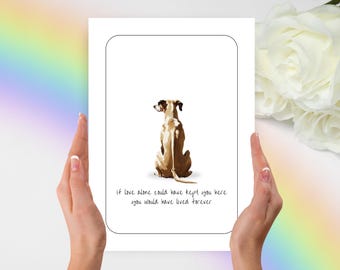 Whippet Sympathy Card, Whippet Condolence Card, Personalzied Whippet Card, Pet Loss Card, Dog Condolence Gift, Pet Loss Gift, Whippet Gift