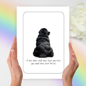 Newfoundland condoleancekaart, Newfoundland condoleancekaart, Newfoundland cadeau, gepersonaliseerde hondenkaart, gepersonaliseerd hondencadeau, hondenbedankkaart