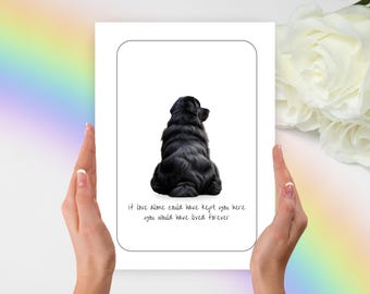 Newfoundland Sympathy Card, Newfoundland Condolence Card, Newfoundland Gift, Personalized Dog Card, Personalized Dog Gift, Dog Sympathy Card