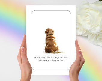 Golden Retriever Sympathy Card, Golden Retriever Condolence Card, Personalized Dog Gift, Golden Retriever Gift, Pet Condolence Card, Goldie