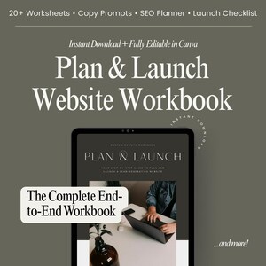 ウェブサイトプランナーワークブック | コンテンツ、SEO、ローンチチェックリスト（PDF & Canva）