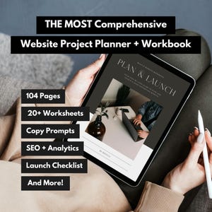 Plan and Launch Your Website | Website Project Planner | Website Content Planner | Website Checklist | Website Workbook | Canva Template
