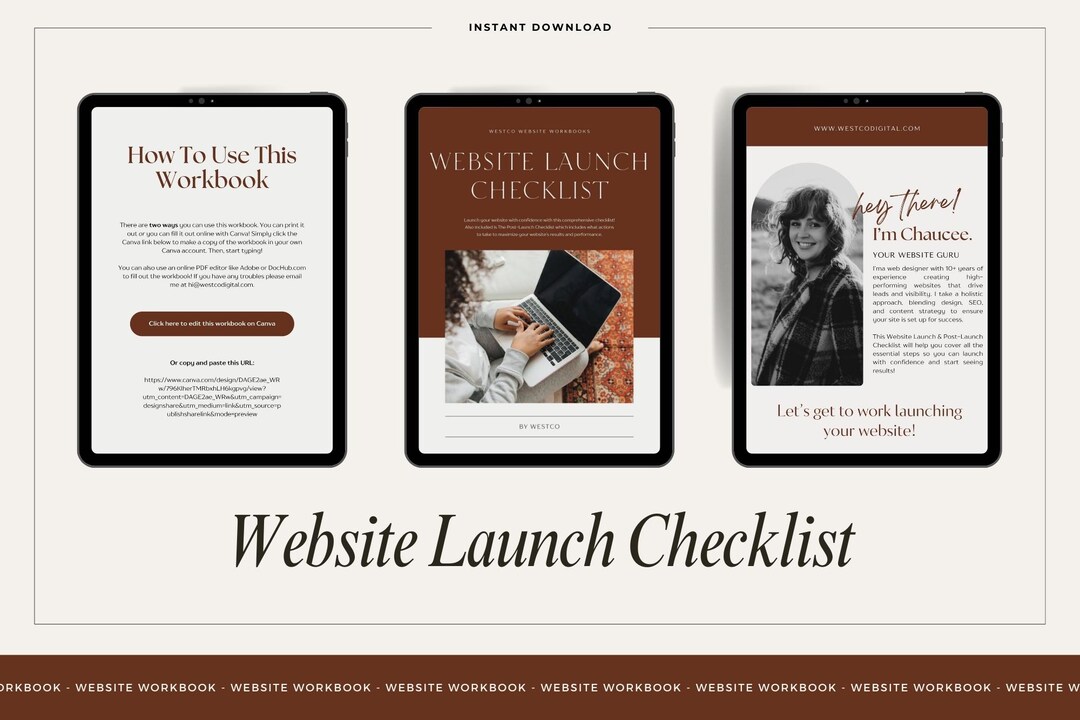 Website Launch Checklist PDF | Pre + Post Launch Website Planner | DIY ...