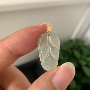Certified Burmese Natural Ice Jade Jadeite Leaf Pendant 18k Solid Gold Women Jewelry Sterling Silver Necklace Gifts