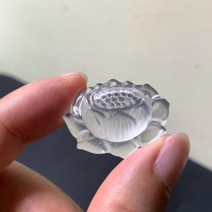 Certified Myanmar Natural Quartz Ice Clear Transparent Jade Flower Lotus Necklace Jewelry Gift Women