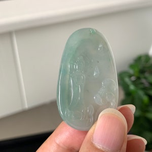 Genuine Certified Myanmar Natural Jade Jadeite Guanyin Flower Pendant Women Men Jewelry Necklace Gifts