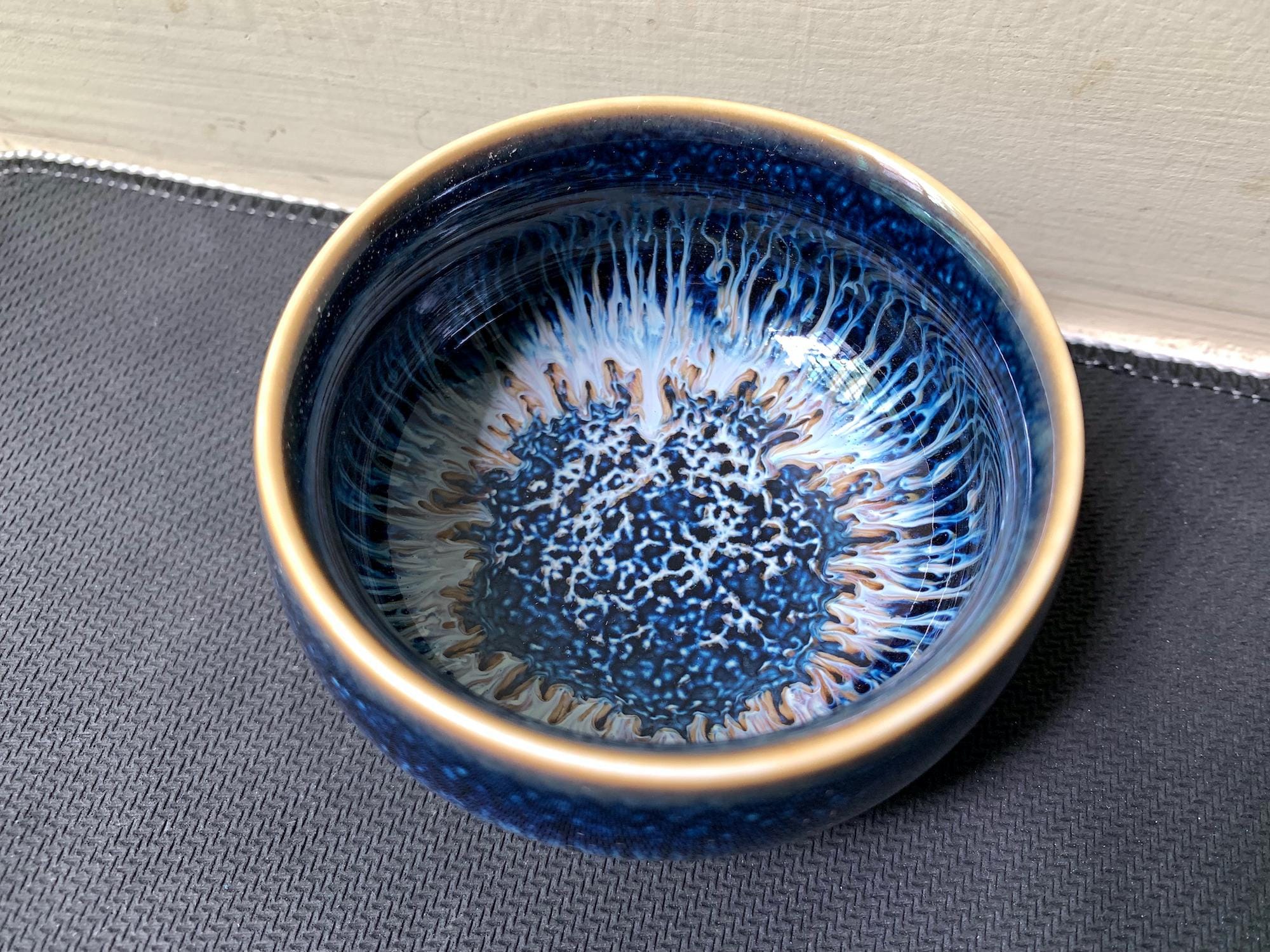 青白手作りJianzhan陶器Tianmu陶器ティーカップボウルワイングラス工芸