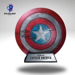 Captain America Shield STL File – Multi-Part 3D Printable Model with Display Stand – Digital Download