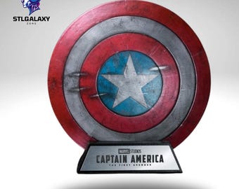 Captain America Shield STL File – Multi-Part 3D Printable Model with Display Stand – Digital Download