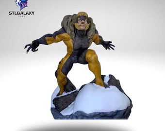 Estatua de Dientes de Sable de los X-Men para imprimir en 3D: modelo multiparte muy detallado