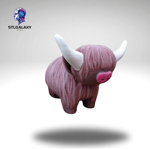 Highland Cow 3D Model STL File - Adorable Highland &quot;Coo&quot; for 3D Printing