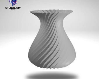 Modern Spiral Vase for 3D Printing - STL Digital File