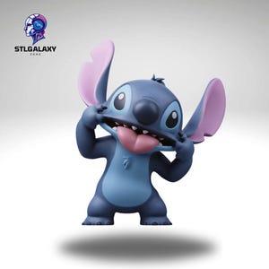 Stitch 3D Printable Model – STL Digital Download, Cute Alien Figurine