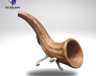3D Printable Horn with Stand – Digital STL File for Crafts, Props, and Decor