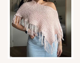 Crochet Off shoulder poncho - written pattern
