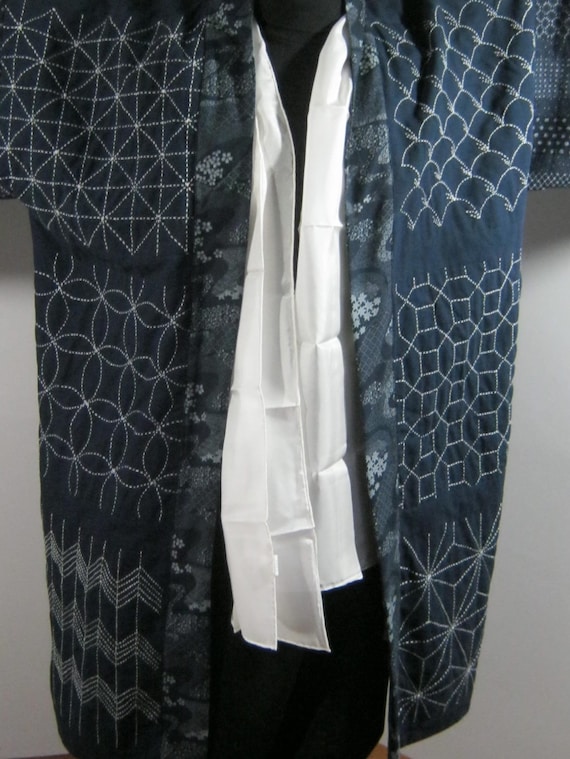 Sashiko Embroidered Kimono - Etsy