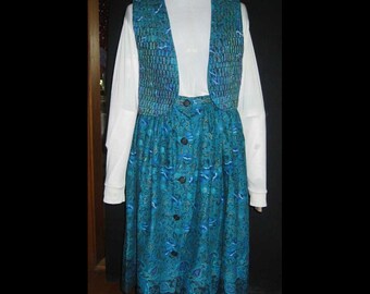 Teal Vest and Skirt Ensemble