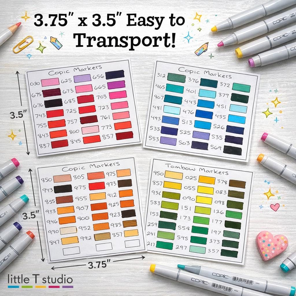 Coloring Essentials Bundle | Swatch Cards + Tool & Color Guide (digital ...