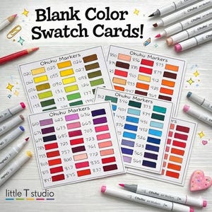 Blank Color Swatch Cards – Marker Organizer (Digital Download)