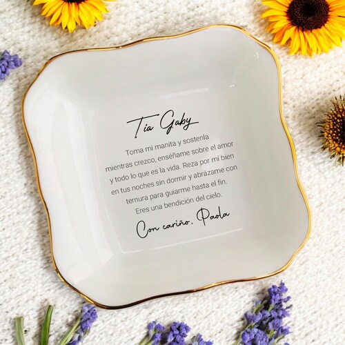 Bague de marraine avec poème espagnol, cadeau de demande en mariage, cadeau pour tante, cadeau pour Tia, promue au rang de Tia, cadeau de Tía, cadeau de baptême, cadeau de Madrina