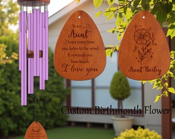 Aunt Gifts from Niece Nephew Wind Chimes-Gift for Birthday, Auntie Gifts Christmas Gifts Thank You Gifts