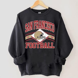 Felpa con cappuccio e scritta &quot;San Francisco Football&quot;, maglietta unisex vintage stile retrò anni &#39;90, maglietta con grafica, regalo per gli appassionati di calcio.