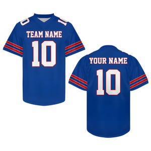 Camiseta de fútbol personalizada con nombre y número de Buffalo, camiseta del equipo de Buffalo, regalo personalizado para el día del partido, camiseta para aficionados al deporte, camiseta de Buffalo