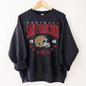 San Francisco Football Sweatshirt, Shirt Retro Style 90s Vintage Unisex Crewneck, Sun Day Football, Graphic Tee Gift For Football Fan Sport