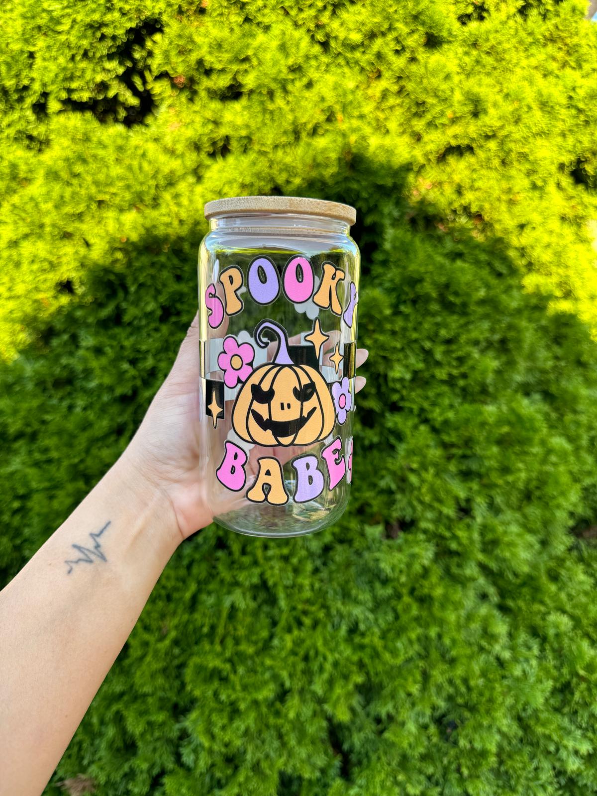 Halloween-Kürbis-Geister Becher Mit Deckel – 473 Ml Glas – Inkl. Strohhalm & Geschenkbox – Perfekt Für Eiskaffee, Smoothies, Partys