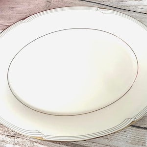 Noritake China Golden Cove 7719 Serving Platter 13 5/8” Vintage, Replacement Platter, White Gold Platter for Wedding, Anniversary, Christmas
