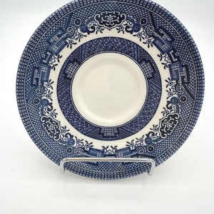 Vintage Blue Willow Saucer 5 1/2”,, by Churchill, Made in England, Classic Blue and White China, Traditional Willow Ware, Collectible