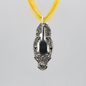 Curvy Flatware Handle Pendant, made from a Vintage Silverplate Fork Handle - K0150