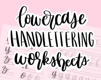 LOWERCASE Hand Lettering Practice Worksheets | PERFECT for BEGINNERS