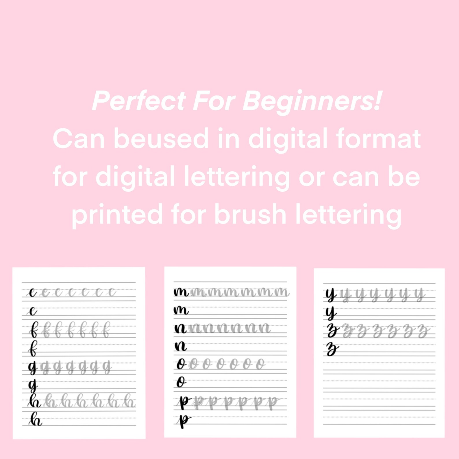Lowercase Hand Lettering LOWERCASE Hand Lettering Practice Worksheets | PERFECT for BEGINNERS - Etsy