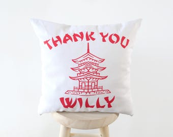 Personalized cushion with name/ Chinese takeout fun gift for him her mum dad/ Living room bedroom gift