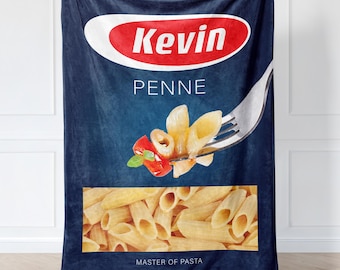Pasta Personalised Blanket Throw/ Gift for her him kids wife mother birthday anniversary/ Custom made/ Italian gift Father’s Day