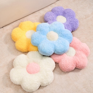 Flower Plush Pillow Cushion/ Home Decor Plush Pillow Kids’ Room Living room/ Gift for her/ Pink blue purple