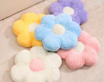 Flower Plush Pillow Cushion/ Home Decor Plush Pillow Kids’ Room Living room/ Gift for her/ Pink blue purple gift