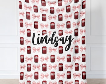 Dr pepper Personalised Name Blanket Throw/ gift for kid Wife husband birthday anniversary