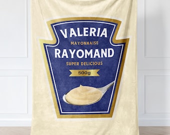 Personalized Mayonnaise Mayo Blanket – Custom Name Throw – Funny Food Gift – For Friends Kids Christmas gift Father’s Day