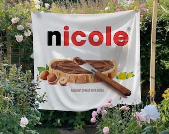 Hazelnut Personalised Name Blanket Throw Velveteen/ Fun gift for her him/ BFF wife mother birthday