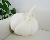 Garlic plush cushion fruit vegetable/ Fun gift for him her mum dad kids/ Living room bedroom gift