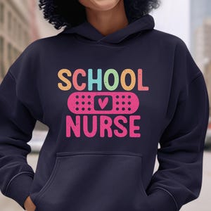 School Nurse Hoodie, Back To School Shirts, School Nurses Gift, Rn Nurse Gifts, First Day Of School Gift, Nurses Week, Nurse Gift For Women