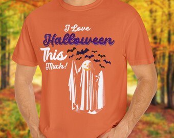 I Love Halloween Unisex T-Shirt, Spooky Autumn Seasonal Tee, Fall Apparel, Cute Halloween Party Shirt, Seasonal Fashion, Ghost Graphic Shirt