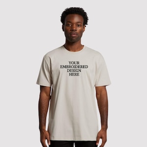 Custom Embroidered Oversized Tshirt, Custom Drop Shoulder Shirts, Personalized Text Logo T Shirt, Embroidered Unisex Tshirt, Add Your Design